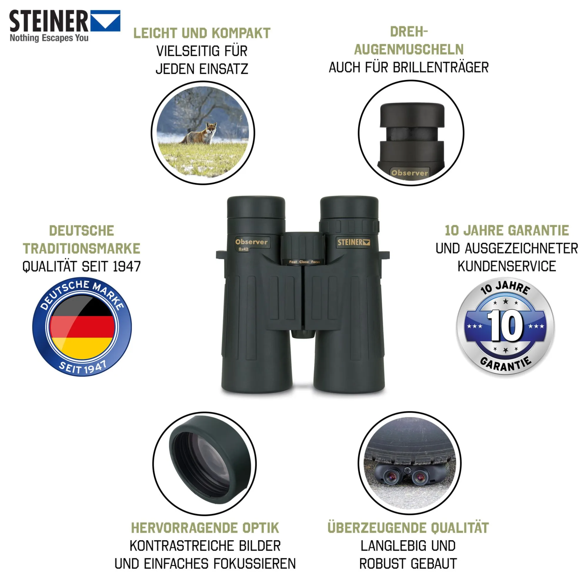 STEINER Observer 8x42 – Kompakt und leistungsstark für den Alltag STEINER Observer 8x42 – Kompakt und leistungsstark für den Alltag